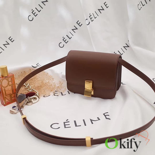 BagsAll Celine Leather Classic Box Shoulder Bag Brown - 1