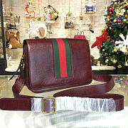 Gucci Shoulder Bag Wine Red Leather 2150 33cm - 3