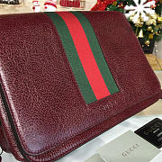 Gucci Shoulder Bag Wine Red Leather 2150 33cm - 6