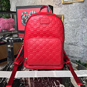 Gucci GG Embossed 42 Leather Backpack Red 08 - 1