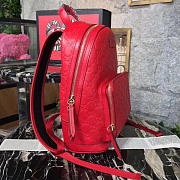 Gucci GG Embossed 42 Leather Backpack Red 08 - 5