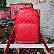 Gucci GG Embossed 42 Leather Backpack Red 08 - 6