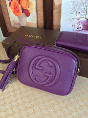 Gucci Soho Disco 21 Leather Bag Purple Z2369 - 2