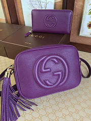 Gucci Soho Disco 21 Leather Bag Purple Z2369 - 3