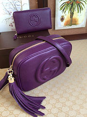 Gucci Soho Disco 21 Leather Bag Purple Z2369 - 4