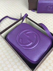 Gucci Soho Disco 21 Leather Bag Purple Z2369 - 5
