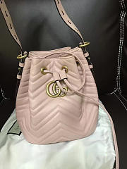 Gucci GG Marmont Bucket 22 Matelassé Dusty Pink Leather 2407 - 2