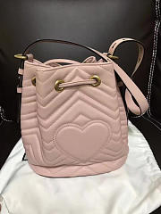 Gucci GG Marmont Bucket 22 Matelassé Dusty Pink Leather 2407 - 3