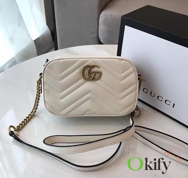 Gucci GG Marmont 18 Matelassé White Leather 2408 - 1