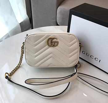 Gucci GG Marmont 18 Matelassé White Leather 2408