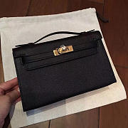Hermès Kelly Pochette Epsom 22 Black/Gold BagsAll Z2681 - 1