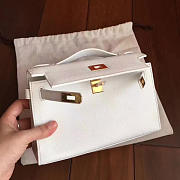Hermès Kelly Pochette Clemence 22 White/Gold BagsAll Z2831 - 2