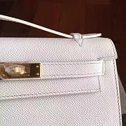 Hermès Kelly Pochette Clemence 22 White/Gold BagsAll Z2831 - 3