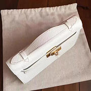 Hermès Kelly Pochette Clemence 22 White/Gold BagsAll Z2831 - 4
