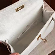 Hermès Kelly Pochette Clemence 22 White/Gold BagsAll Z2831 - 5