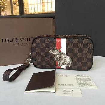  Louis Vuitton POCHETTE BagsAll  VOLGA Damier Ebene RED&WHITE