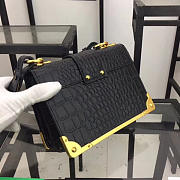 bagsAll Prada Black Crocodile and Leather Cahier 20 Shoulder Bag 1BA045 - 6