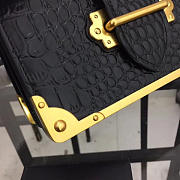 bagsAll Prada Black Crocodile and Leather Cahier 20 Shoulder Bag 1BA045 - 5