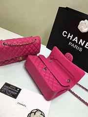 Chanel Medium Classic Flap Hot Pink Lambskin Silver/Gold 25cm - 6