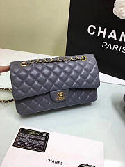 CHANEL Lambskin Leather Flap Bag Gold/Silver Grey BagsAll 25cm - 4