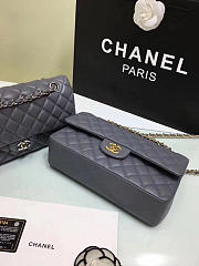 CHANEL Lambskin Leather Flap Bag Gold/Silver Grey BagsAll 25cm - 2