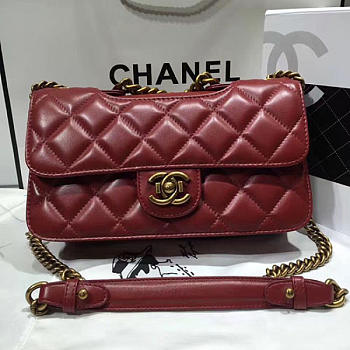 Chanel Quilted Calfskin Perfect Edge Bag Red Gold A14041 VS09015 26.5cm