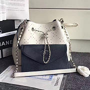 Chanel Perforated Drawstring Bucket Bag White BagsAll A93596 VS02239 - 1