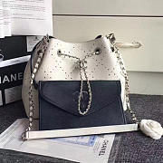 Chanel Perforated Drawstring Bucket Bag White BagsAll A93596 VS02239 - 5