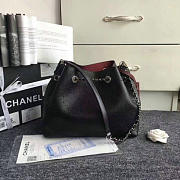 Chanel Perforated Drawstring Bucket Bag Black BagsAll A93596 VS08910 - 3