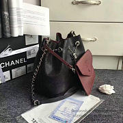 Chanel Perforated Drawstring Bucket Bag Black BagsAll A93596 VS08910 - 4