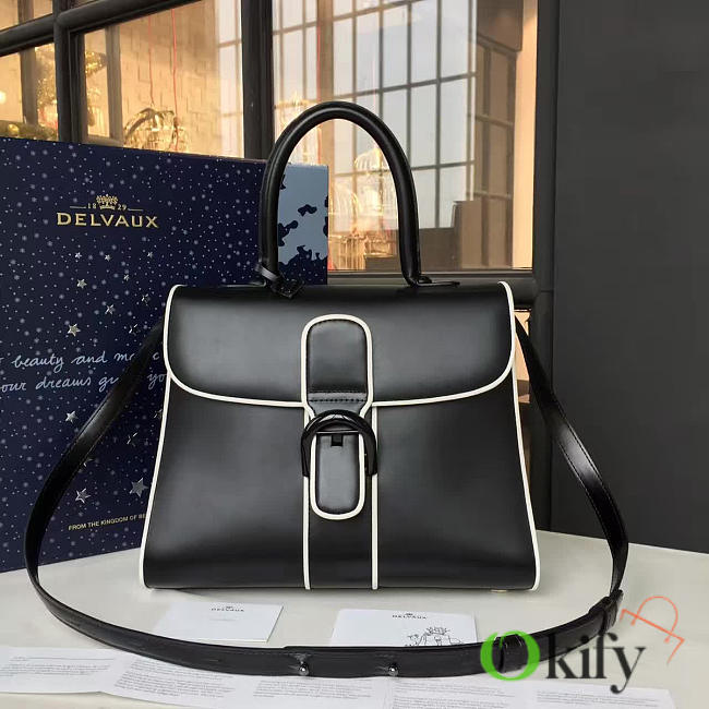 bagsAll Delvaux MM Brillant Satchel Smooth Leather Black 1466 - 1