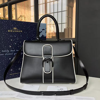 bagsAll Delvaux MM Brillant Satchel Smooth Leather Black 1466