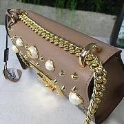 Gucci GG Leather 20 Pearl Padlock studded Ophidia Brown 2368 - 5