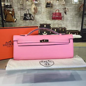 Hermès Kelly Clutch Epsom 31 Pink/Gold Bagsall Z2709