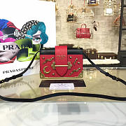 bagsAll Prada Cahier leather shoulder bag 18 Rose Red 4260 - 1