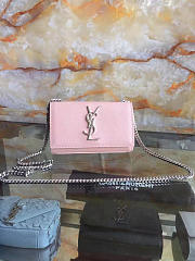 YSL Silver Monogram Kate Pink Grain De Poudre Embossed Leather BagsAll 5022 - 6