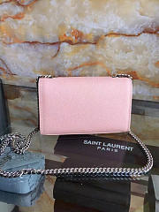 YSL Silver Monogram Kate Pink Grain De Poudre Embossed Leather BagsAll 5022 - 3