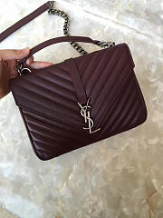 YSL Quilted Monogram College 24 Wine Red 5083 - 6