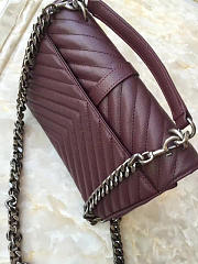 YSL Quilted Monogram College 24 Wine Red 5083 - 2