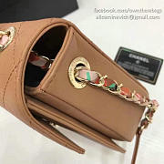 Chanel Grained Calfskin Flap Bag With Top Handle Khaki A93633 25cm - 3
