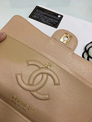 Okify CC Flap Bag In Beige Caviar With Gold/Silver Hardware 25cm - 4