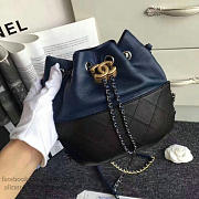 Chanels Gabrielle Bucket 20 Blue and Black A98787  - 3