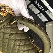 Chanel Quilted Caviar Le Boy 25 Top Handle Green VS09524 - 6