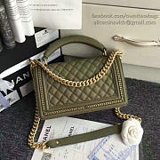 Chanel Quilted Caviar Le Boy 25 Top Handle Green VS09524 - 5