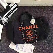 Chanel Shopping Bag Dark Blue BagsAll A68046 VS04495 38cm - 4