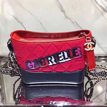 CHANEL'S GABRIELLE Small Hobo Bag 20 Red & Navy Blue A91810 