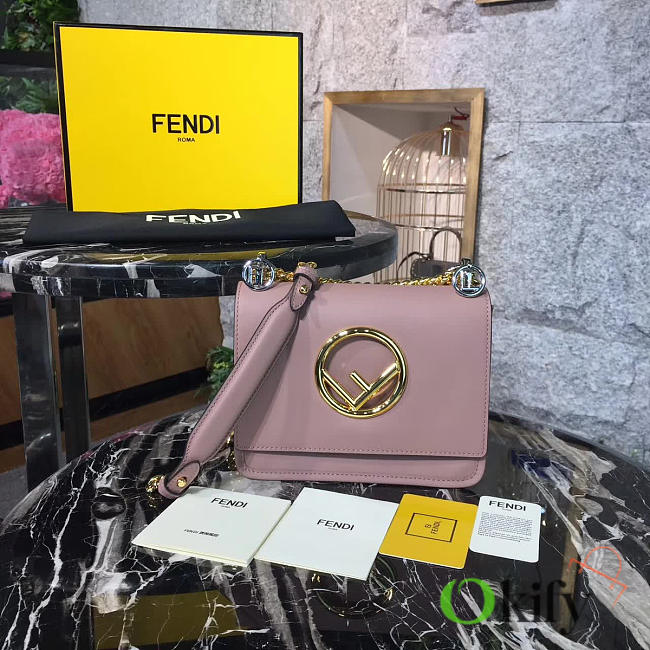 Fendi Kan I Pink Leather 19cm - 1