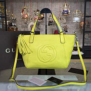 Gucci Leather Soho 26.5 Top Handle Bag Yellow Leather - 2