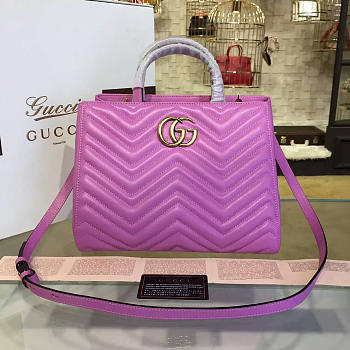 Gucci GG Marmont 31.4 Matelassé Purple Tote 2225