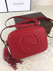 Gucci Soho Disco 21 Leather Bag Red Z2362 - 2